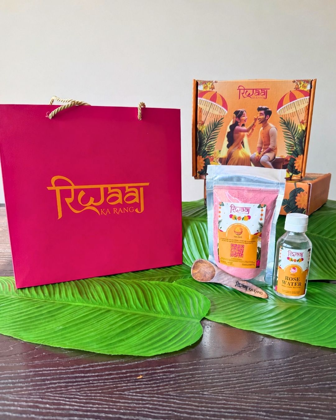 100g Riwaaj ka Rang pink haldi kit